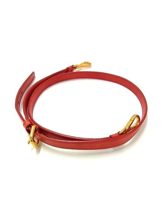 Prada Leather Back Shoulder Strap Belt Crossbody Red Gold main image 5